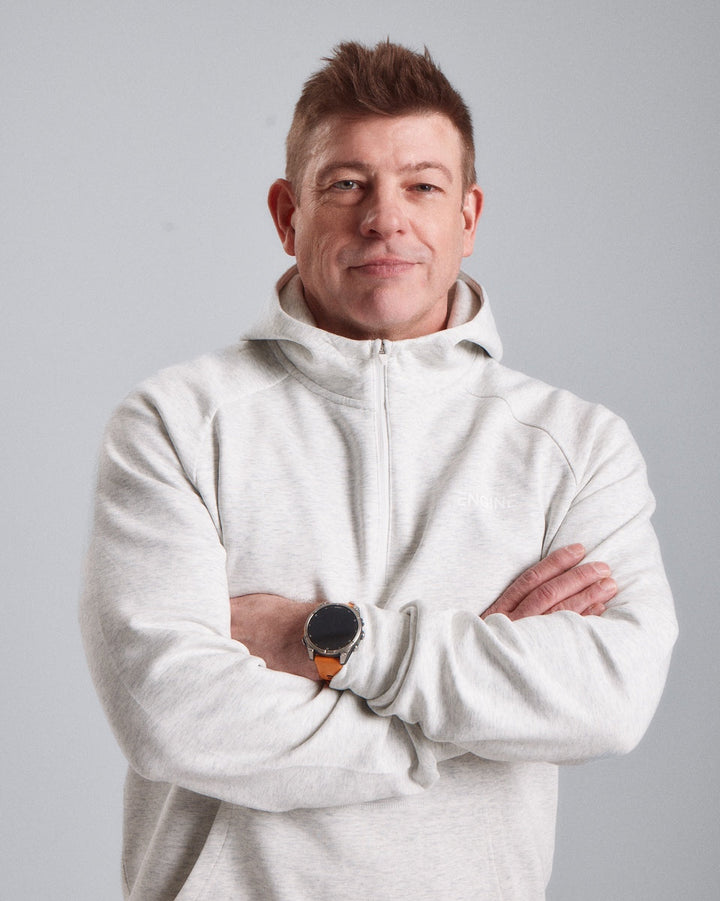 Soft Quarter Zip Hoodie - Light Grey Melange