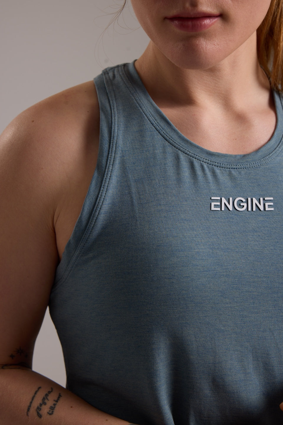 Trace Racerback Tank Top - Green Melange